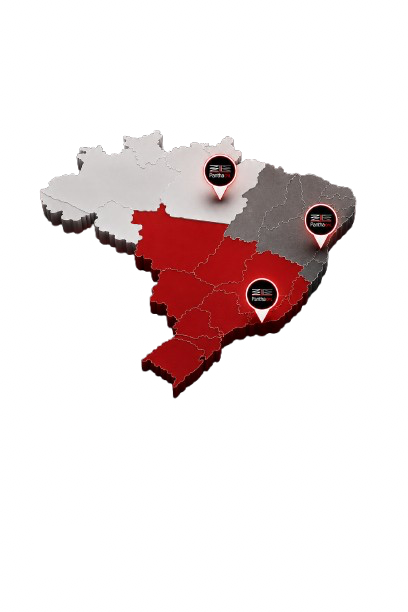 Mapa do Brasil com bases da Pantha Oil